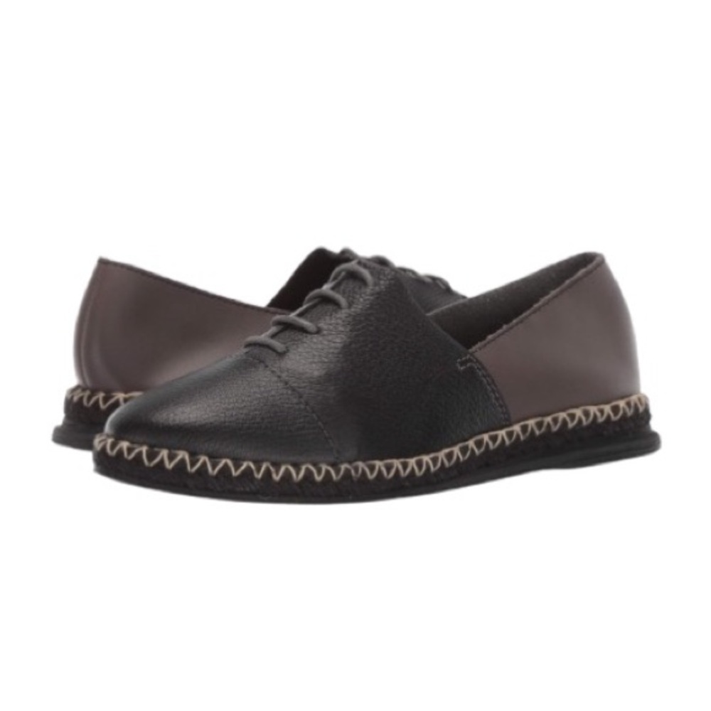 NWOT Kelsi Dagger Brooklyn Black Leather Evolve Lace Up Loafer Womens Size 10
